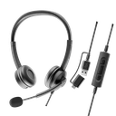 Axtel Flow UC Stereo USB-A Headset + USB-A/C Adapter 